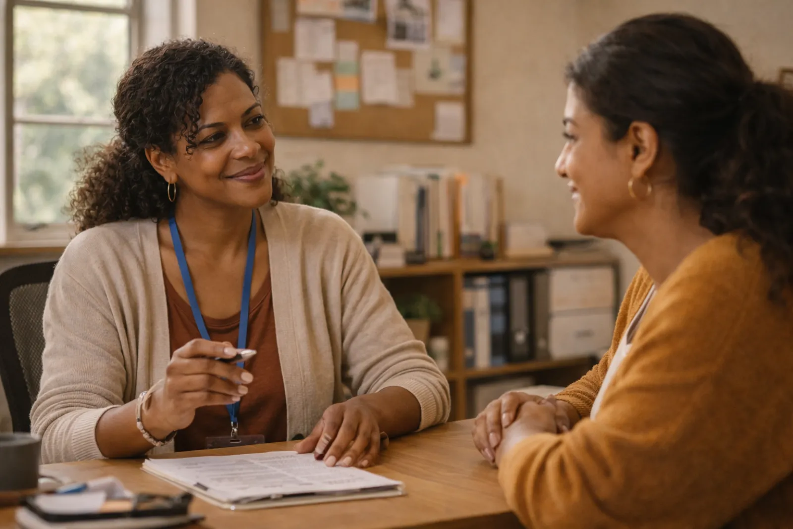 Staff member in a supportive consultation